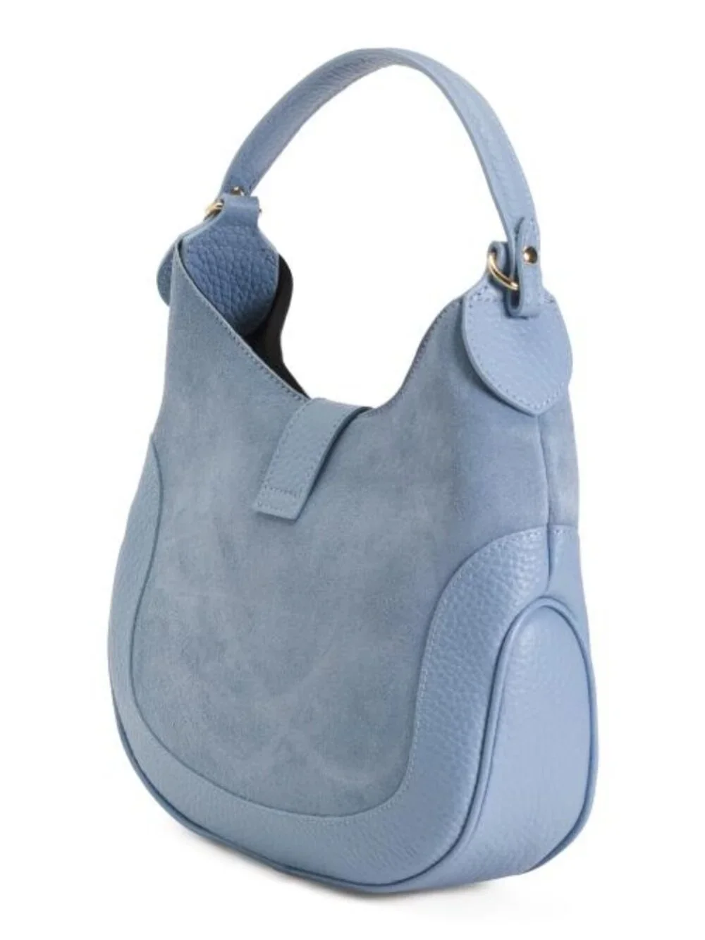 ISADORA Made In Italy Suede Flap And Lobster Hook Hobo